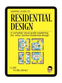 Cover of Graphic Guide to Residential Design by Luis Furushio, a fun visual guide explaining residential design with colorful illustrations.